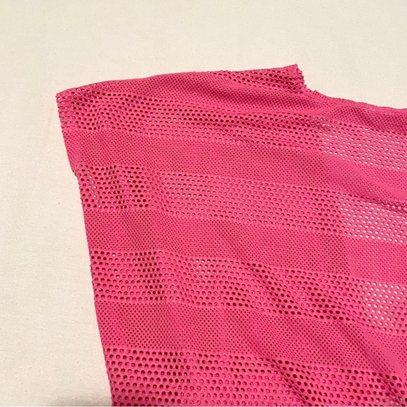 La Vie En Rose Pink Mesh Beach Cover-Up Size Large - Picture 13 of 16